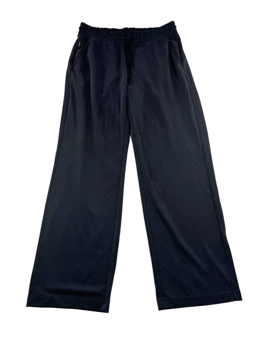 Athleta Seasoft Mid Rise Straight Pant M Black Soft Modal Athleisure Loungewear